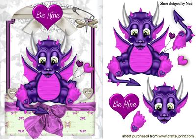 Be Mine Purple Dragon in Lace Frame