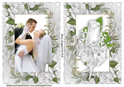 Beautiful Wedding and Corsage in Rose Frame Toppers