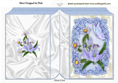 Lilies and Daisies with Butterflies Folded Book