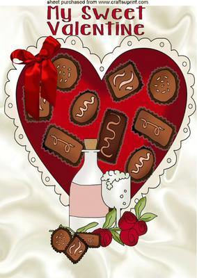 My Sweet Valentine! with Chocolate Heart A4