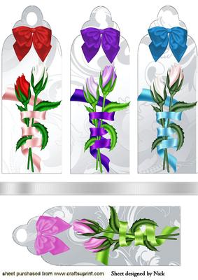 Roses Entwined with Ribbons and Bows Bookmarks