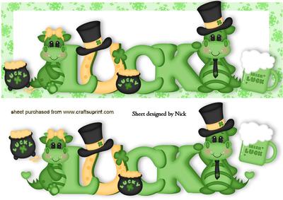 Luck of the Irish, Cute Little Green Dragons & Pot of Gold