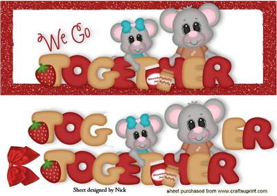 We Go Together Like Strawberry & Peanut Butter Cute Mice Dl