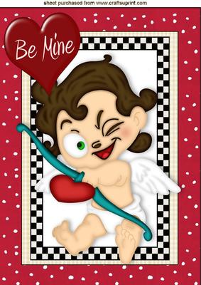 Be Mine! Cheeky Little Cupid with Bow and Arrow