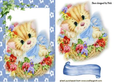 Little Kitty Hiding in the Flowers
