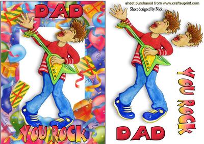 Dad U Rock! in Birthday Balloon Frame
