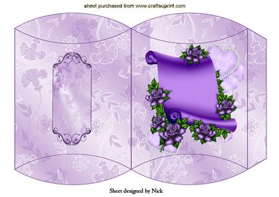 Purple Roses on a Scroll, Pillow Box