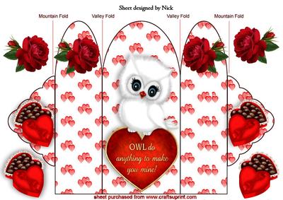 Owl Do Anything Cute Owl Red Roses Trifold
