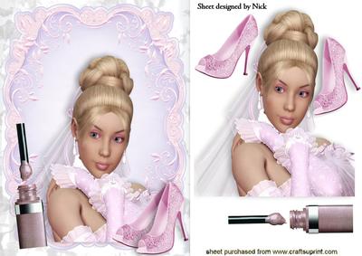 Pretty Lady with Pink Shoes, and Lipgloss