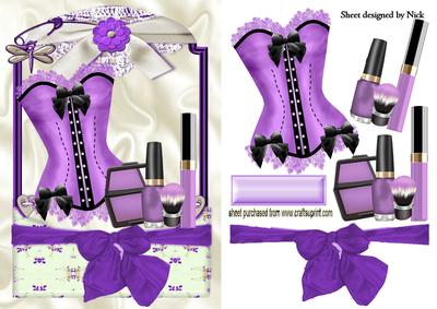 Lilac Basque with Accessories in Vintage Frame