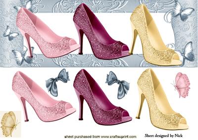 Sparkly Shoes in Butterfly Dl Frame with Bows