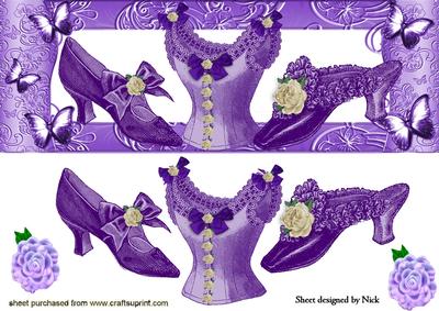 Purrple Vintage Accessories with Roses and Butterflies Dl