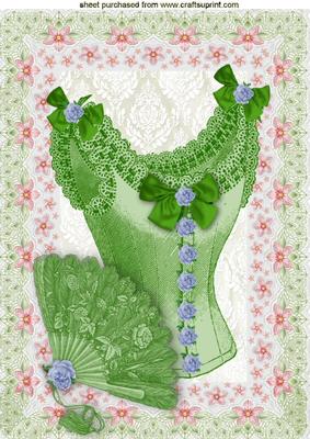 Pretty Green Vintage Ladies Accessories with Fan A4