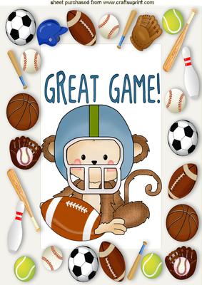 Great Game with Little Monkey in Sport Frame A4