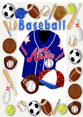 All Stars Baseball in Sports Frame A4