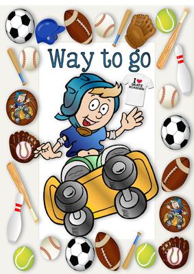 Way to Go Skate Boarding in Sports Frame A4
