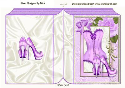 Gorgeous Lilac Basque in Rose Frame Folded Book