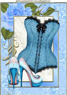 Blue Sparkle Ladies Accessories in Blue Rose Frame A4
