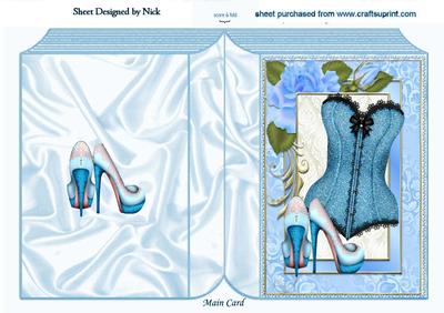 Blue Sparkle Ladies Accessories in Rose Frame Folded Book