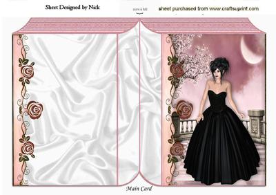 Elegant Lady in Fantasy Garden Folded Book