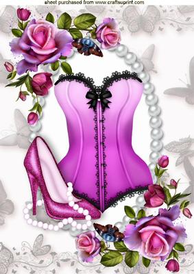 Pretty Pink Roses, with Ladies Accessories and Pearls A4