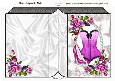 Pink Roses with Pearls and Ladies Acces, Folded Book