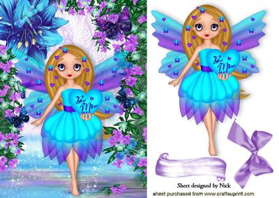 Be Mine Fantasy Faerie in Waterfall with Flowers
