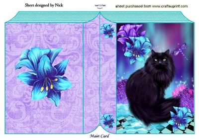 Black Persian in Fantasy Design Folded Book
