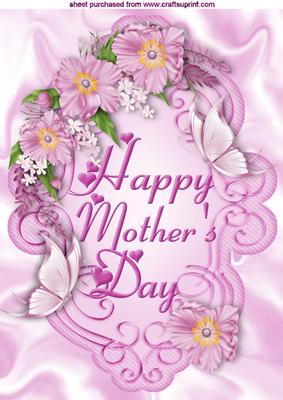 Pink Flowers and Butterflies for Mothers Day A4
