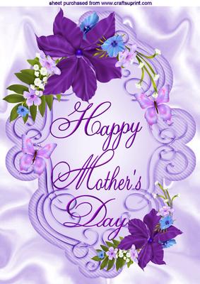 Purple Flowers and Butterflies for Mothers Day A4