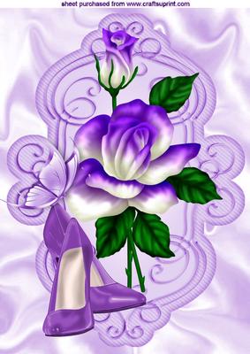 Purple Roses with Shoes A4
