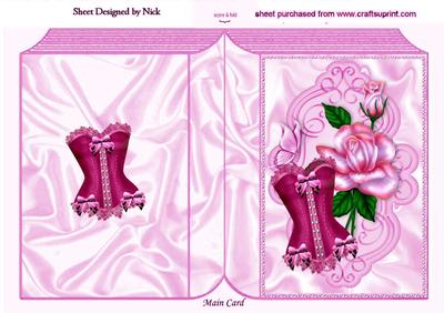 Pink Roses with Pink Basque & Butterfly Folded Book
