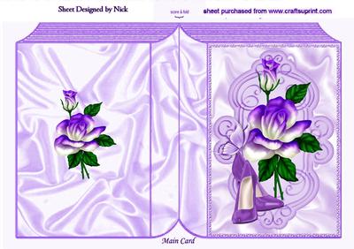 Purple Roses with Shoes Folded Book