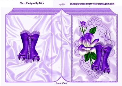 Purple Roses with Basque and Butterfly Folded Book