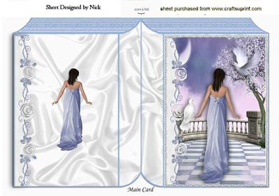 Elegant Lady with Doves in the Garden Folded Book