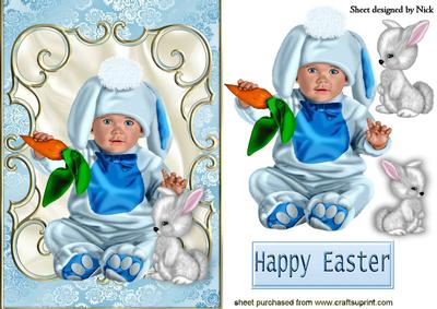 Cute Bunny Baby with Rabbits