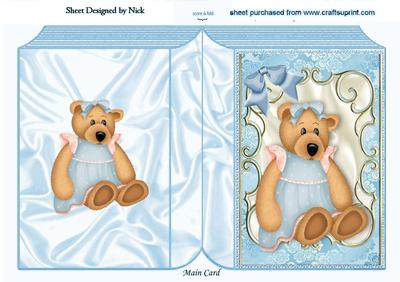 Teddy Bear in Pretty Dress Folded Book