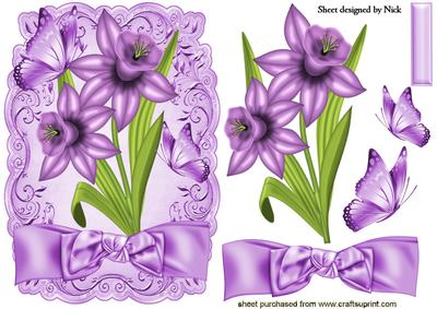 Pretty Purple Daffodils with Bow