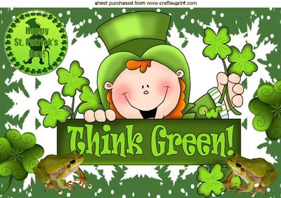 Jolly Leprechaun with Frogs for St Patricks Day A4