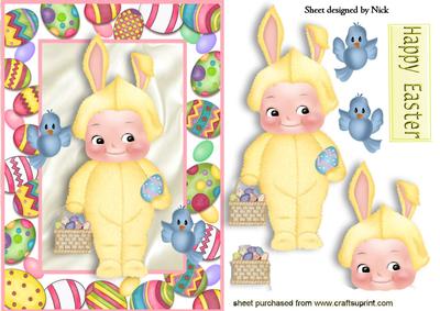 Easter for Baby with Cute Little Blue Birds