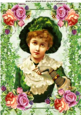 When Irish Eyes Are Smiling, Vintage Irish Lady A4