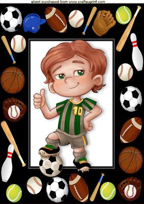 Boy with Football in Sport Frame A4