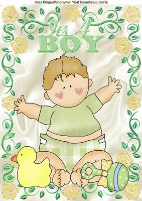 It's a Boy! with Baby Toys in Rose Frame A4