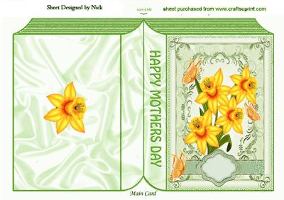 Daffodils for Mum with Butterflies Folded Book
