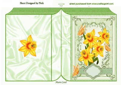 Yellow Daffodils with Butterflies Folded Book
