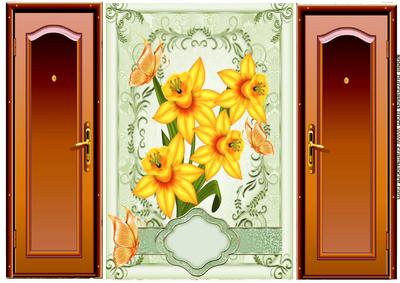 Open Doors to Beautiful Daffodils and Butterflies, Gatefold