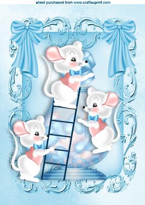 Liitle Mice with Jar of Hearts Up the Ladder A4