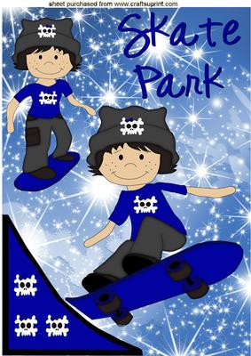 Boys Skateboarding A4