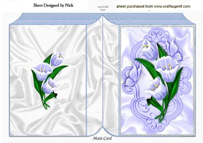 Pretty Blue Butterflies and Flowers Folded Book