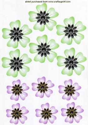 Lovely Floral Green/pink Jewelled Emb